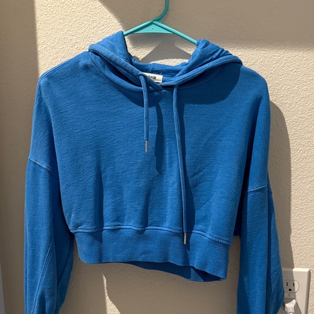 Garage Blue Cropped Hoodie